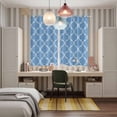 thumbnail image 4 of Blue Morocco Kitchen Curtains Window Panels, Moroccan Abstract Geometric Quatrefoil Plaid Insulated Window Treatment Curtain, Grommet Curtains for Bedroom/Living Room/Bathroom, 2 Piece 52"Wx84"L, 4 of 8