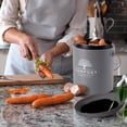 thumbnail image 2 of Kitchen Compost Bin, 1.3 Gallon Countertop Compost Bin with Lid, Indoor Compost Bucket Includes Inner Bucket Liner and Carbon Filter, Small Compost Bin (Without Bags, Cream), 2 of 6