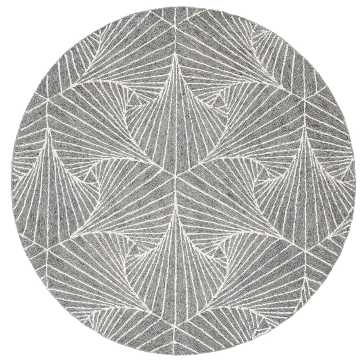 SAFAVIEH Micro-Loop Carver Geometric Area Rug, Grey/Ivory, 4' x 6'