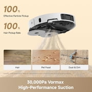DREAME L60 Ultra FE Robot Vacuum and Mop with 30000Pa Suction, Auto-Empty and 100℃ Self-Cleaning Mop, Obstacle Avoidance and 360° Navigation, Corner to Edge Deep Cleaning, TriCut Brush, White