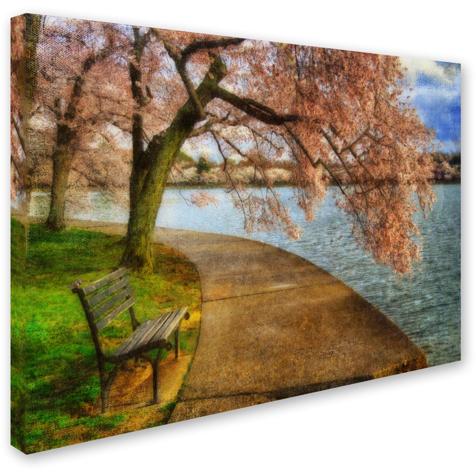 Trademark Fine Art "Meet Me At Our Bench" Canvas Art by Lois Bryan