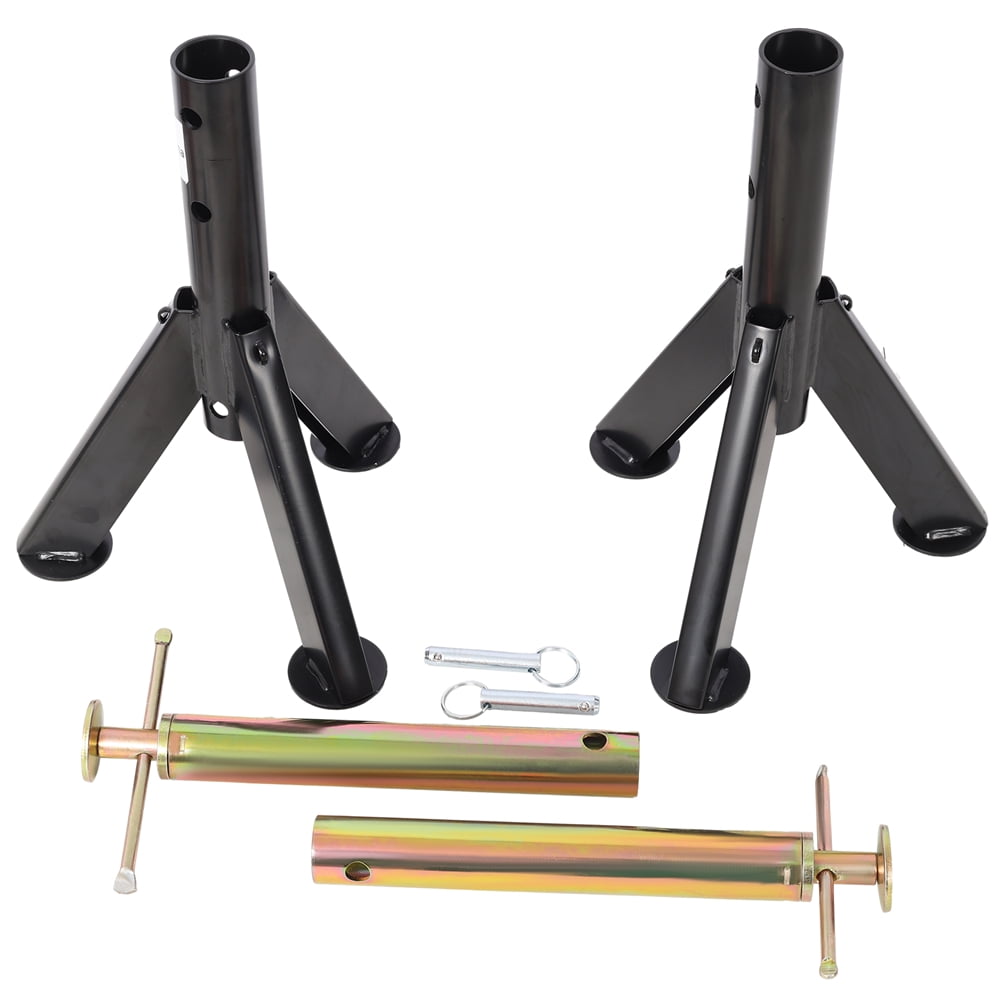 RV Adjustable Telescoping Stabilizer Jack Stand, Supports Stabilizer Jacks,16 to 30 Inches Adjustabe Height, 6,000 Pound Capacity, Black 1 Pair
