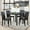 Black, variant on Noble House 5-Piece Wooden Dining Set, Square Table with Crystal Trim and PU Leather Upholstered Chairs, Black