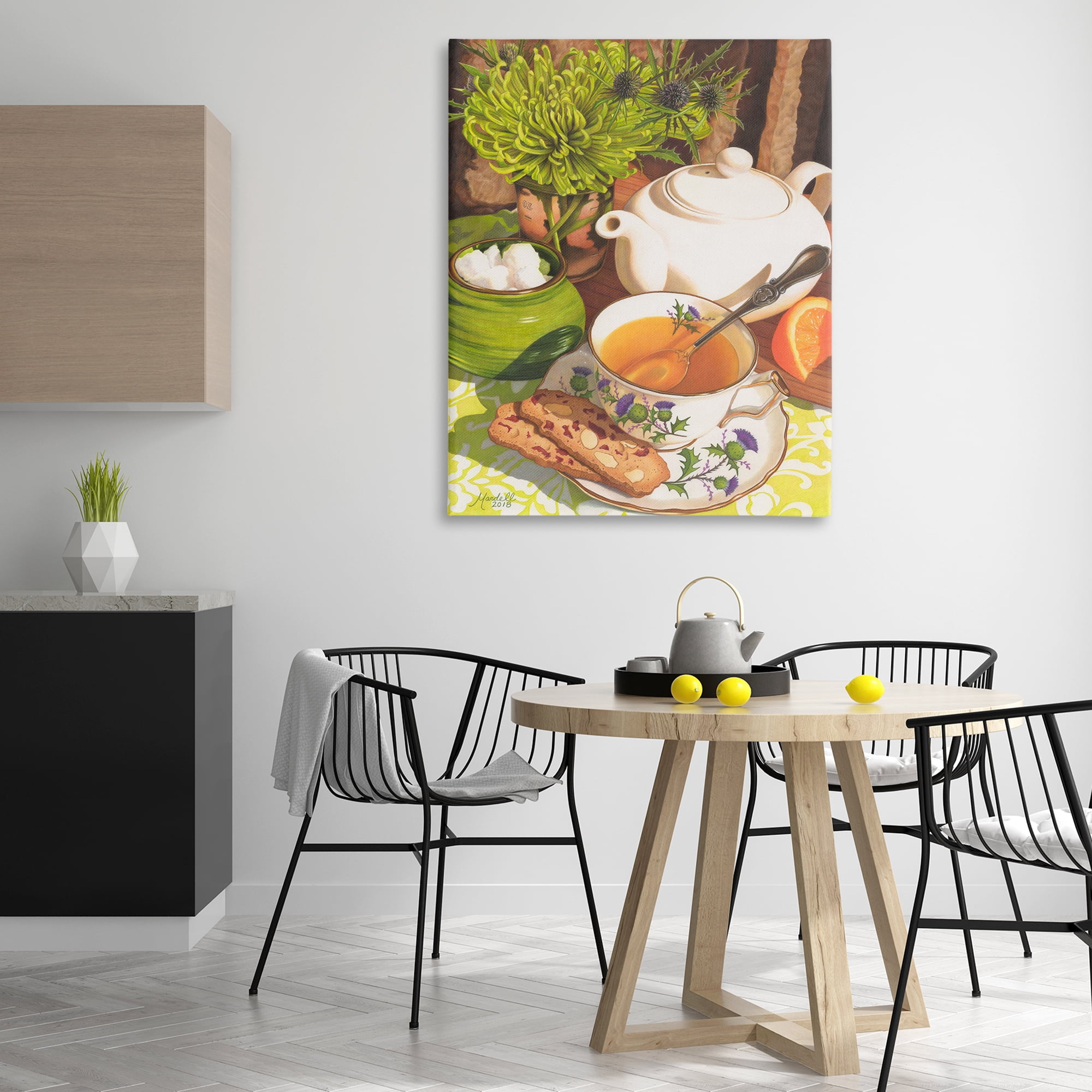 Stupell Industries Tea & Biscuits Scene Food & Beverage Painting Gallery Wrapped Canvas Art Print Wall Art, 36 x 48