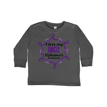

Inktastic I Love My Uncle Alzheimer s Awareness with Purple Hearts Gift Toddler Boy or Toddler Girl Long Sleeve T-Shirt