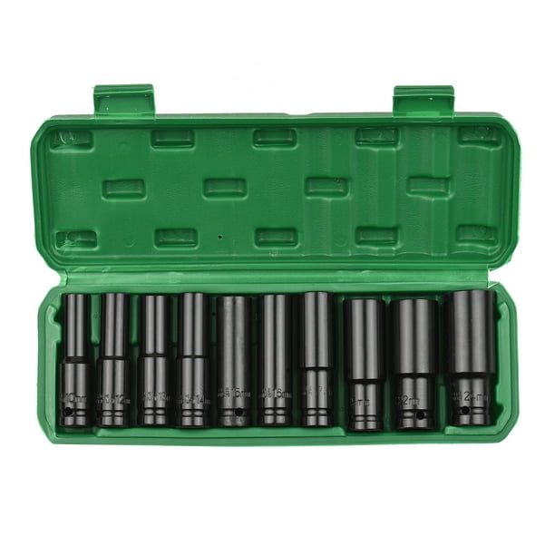 Colecha 1/2 Pulgada Hex ImpactO Conjunto de Enchufes de 20 piezas Tamamosos Métricos de Zócalo de 20 pielas material de 8-32 mm Con Caja de Almacenamiento