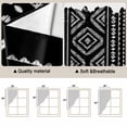 thumbnail image 3 of Black Boho Geometric Kitchen Window Curtains, Swag Curtains Valance for Bedroom Living Room Bathroom, Vintage Southwestern Stripes Rod Pocket Window Treatment Curtain Block Drapes 2 Panels 28"x36", 3 of 9