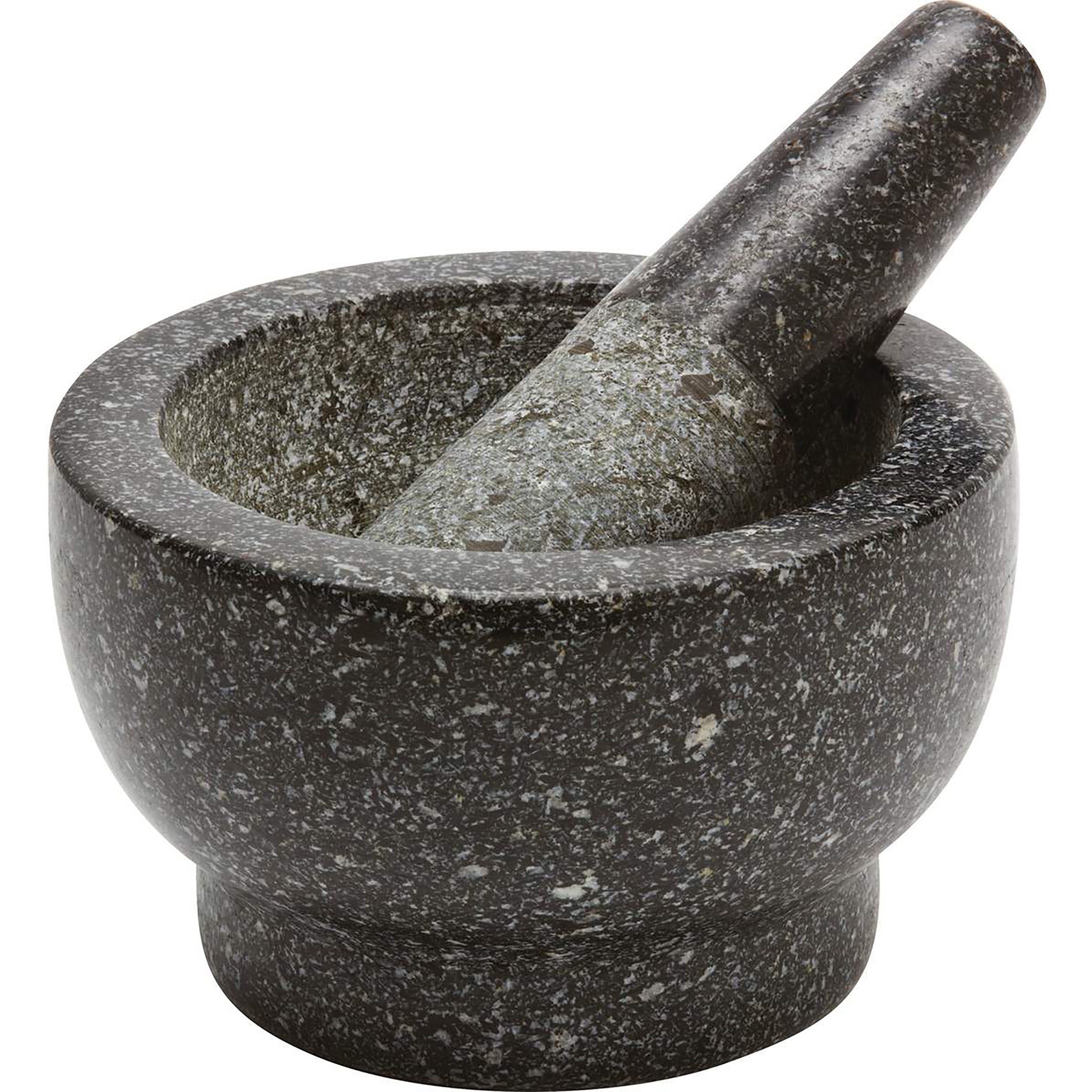 HealthSmart 4-piece Granite Molcajete Set a Stylish Yet Durable Mortar & Pestle with 2 Spice Containers 