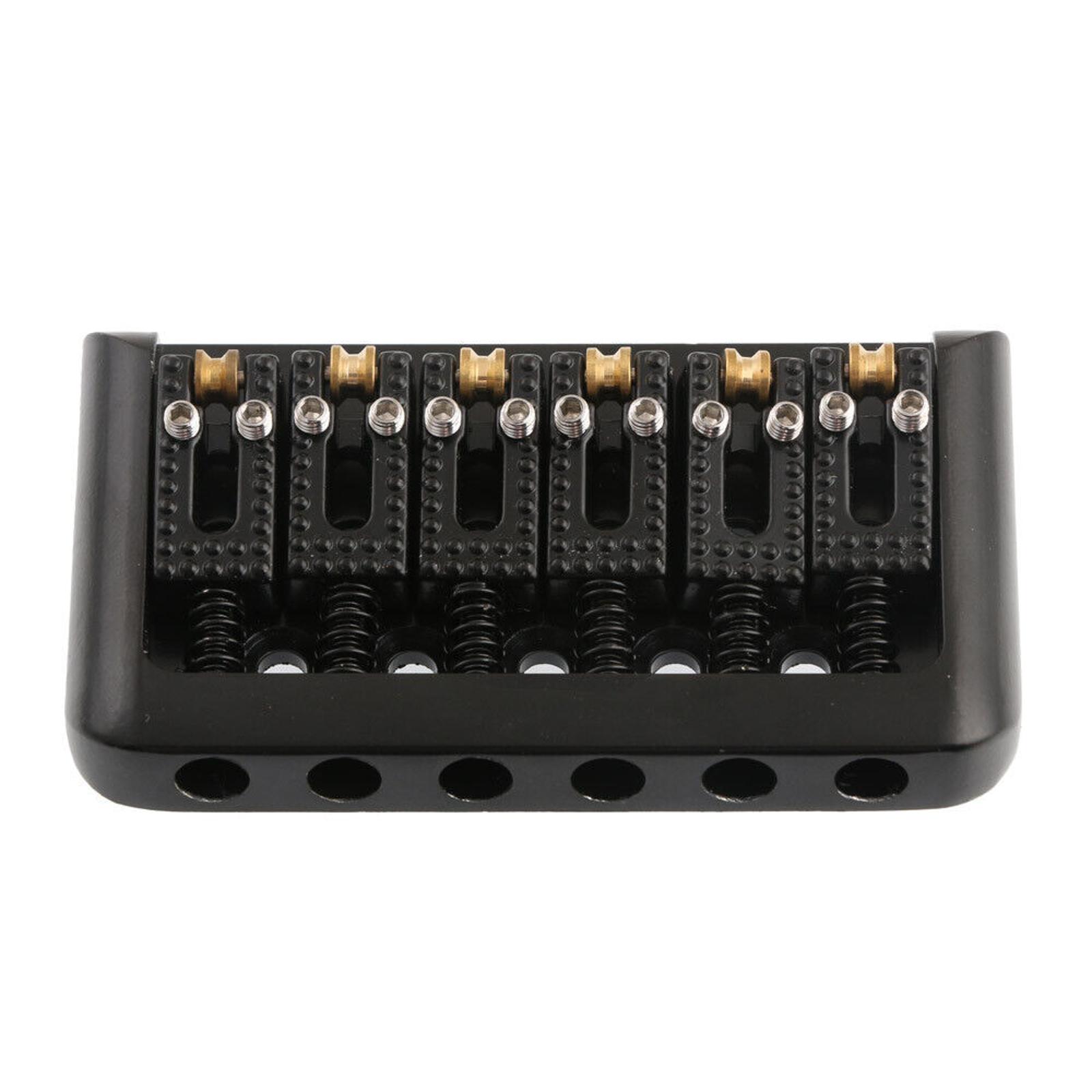 NATEFEMIN Hardtail Bridge with Roller Saddles for Electric Guitar 6 String 10.5mm Spacing Zinc Alloy Wrench Included