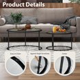 thumbnail image 3 of 31.5" Nesting Coffee Table Set of 2, Round Nesting Coffee Tables with Tempered Glass Top, End Tables with Metal Frame for Living Room, Bedroom, Grey Transparent Glass, 3 of 7