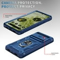 thumbnail image 6 of Nalacover Heavy Duty Case for Google Pixel 6 with Camera Lens Sliding Cover, Triple Layers Ring Kickstand Hybrid Rugged PC + TPU Shockproof Case with Magnetic Car Mount Holder, Blue, 6 of 11