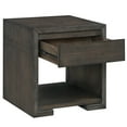 thumbnail image 5 of Steve Silver Evan Modern Square End Table with 1 Drawer and Bottom Shelf, Walnut, 5 of 6