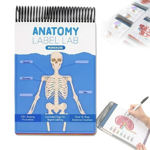 Holiday Gift Anatomy Label Lab Workbook Anatomy Terms Workbook Human Anatomy Illustrations Workbook 100+ Full Color Anatomy Pages For Anatomy & Physiology Learning 1 notebook Makeup Organizers