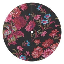 Outdoor Waterproof Tablecloth with Umbrella Hole and Zipper,Red Flower Beautiful Round Reusable Durable Decor Table Cover for Party Picnic Patio 60×60 Inch