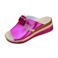thumbnail image 1 of DAFEI Sandales pour Femmes Grande Taille Sandales et Pantoufles à la Mode Couleurs Vives Talons Compensés Rétro Bout Rond Semelle Épaisse Sandales à Bout Ouvert, 1 of 6