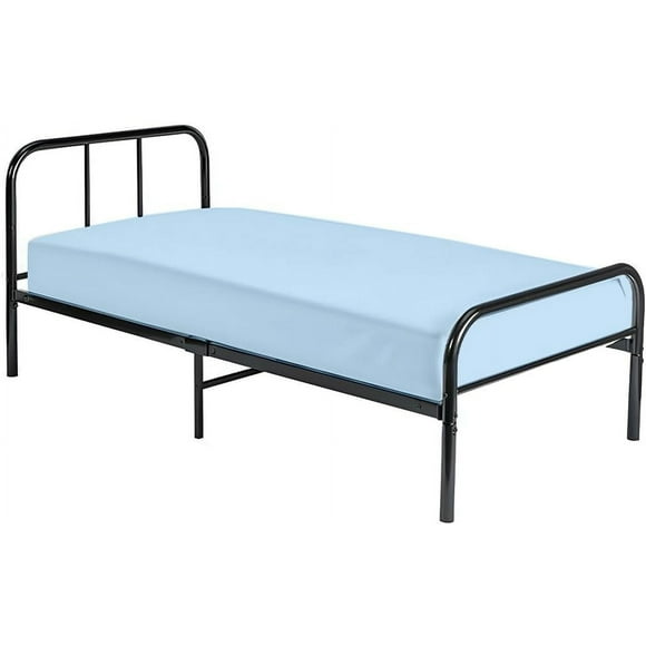 shiyou-Cot Fitted Sheet 33 x 75-100% Egyptian Cotton - Cot Size 33 x 75 Fitted Sheet Only - Fitted Cot Sheet Perfect for Narrow Twin, Camp Bunk Beds, Camping Cot, Guest Bed Replacement(Light Blue)