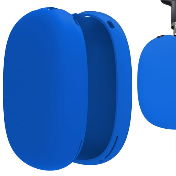 Geekria Silicone Ear Cup Cover Compatible with Apple AirPods Max Headphones, Scratch Proof Protector Skin   Anti-Slip Grip (Blue)