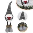 thumbnail image 3 of Ounissouiy Gnomo de Navidad Decoración de felpa Adorno de elfo de Navidad multipropósito Muñeco de gnomo de Navidad con pierna telescópica para Kits de decoración para fiestas Gris Ounissouiy HA027128-01, 3 of 6