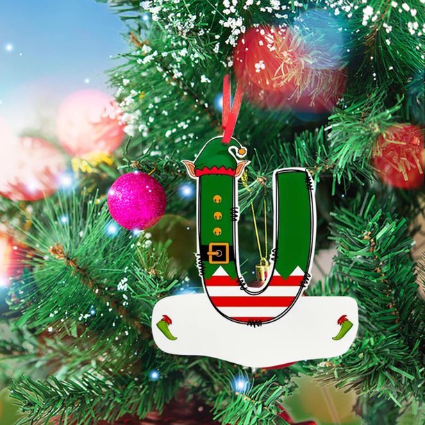 Hot6sl Liquidación de Ahorros de Verano 26 Adornos Navideños En 26 Letras, Adornos Rojos En Árbol de Navidad, Adornos Colgantes En Letras, Adornos Árbol de Navidad En Alfabeto para El Hogar