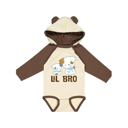 

Inktastic Lil Bro Boys Puppy Brother Gift Baby Boy Long Sleeve Bodysuit