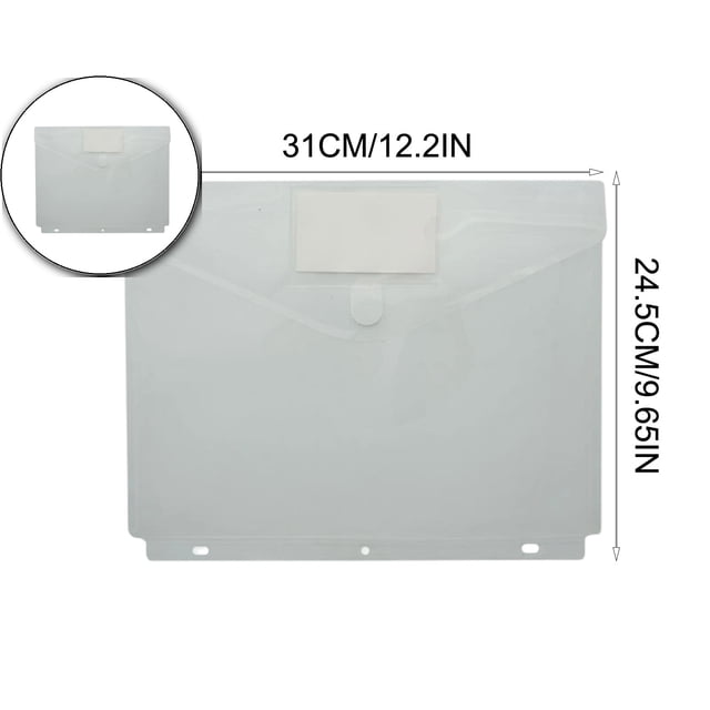 Binder Pocket, Heavyweight Plastic Folders with Tight Closure, Folders with Pockets Side Loading, Binder Organizer, Binder Dividers with Pockets, A4 Letter Size
