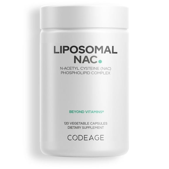 Codeage Liposomal NAC Supplement - N-Acetyl L-Cysteine Amino Acid - 2 Month Supply - Free-Form NAC - Phospholipid Complex -  Vegan, Non-GMO, Gluten-Free, Dairy-Free - 120 Capsules