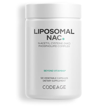 Codeage Liposomal NAC Supplement - N-Acetyl L-Cysteine Amino Acid - 2 Month Supply - Free-Form NAC - Phospholipid Complex - Vegan, Non-GMO, Gluten-Free, Dairy-Free - 120 Capsules