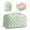 Green Checkerboard, variant on Travel Makeup Bag for Women, Large Capacity Portable Cosmetic Bags Make up Organizer Pouch with Handle, Flat Open Toiletry Bag for Toiletries, Brush