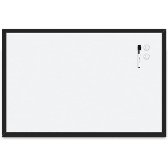 Pen+Gear 35" x 23" Magnetic Dry Erase Whiteboard with Black Wooden Frame