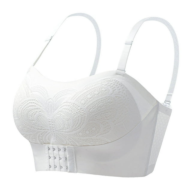 Timegard Wireless Bras for Women Plus Size Front Buckle Lace Adjustable Strap High Support Everyday Bras