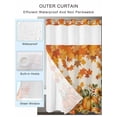 thumbnail image 2 of No Hook Cloth Fabric Shower Curtain with Snap in Liner, Thanksgiving Waterproof Shower Curtains Set with See Through Top Window, Fallen Maple Leaves Orange Green Pumpkin Bath Curtains Shower 36"x78", 2 of 6