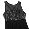 thumbnail image 6 of iEFiEL Women Sequins Mesh Ballet Dance Leotard Asymmetric Stretchy Lyrical Modern Dance Dress, 6 of 7