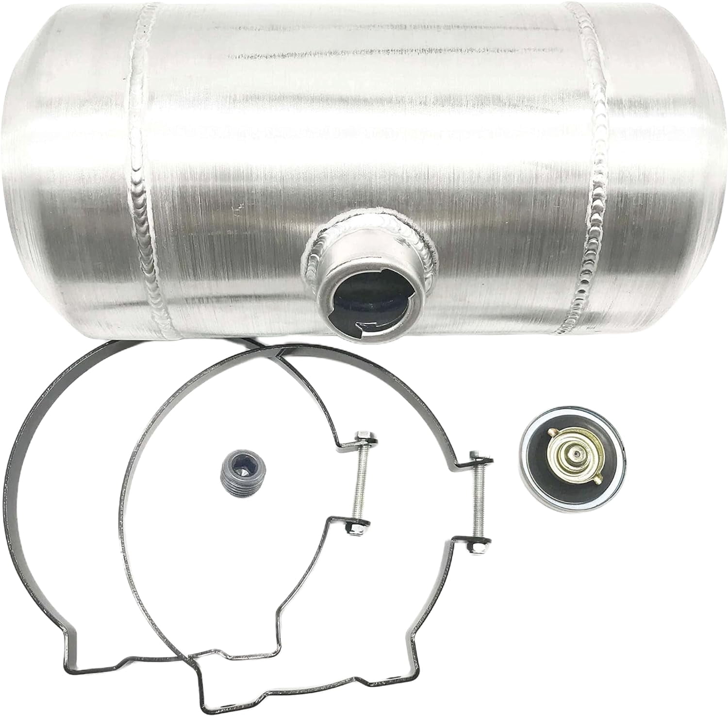 JSD 3.25 Gallons With Internal Baffle Aluminum Gas Tank/Fuel Tank Center Fill 8 x16 inch Spun 1/4 NPT Outlet