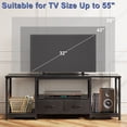 thumbnail image 5 of HIGDBFE TV Stand for 55 inch TV with 2 Fabric Drawers, Industrial Entertainment Center with Open Shelves and Led Lights for Living Room Bedroom, Rustic Black, 5 of 9