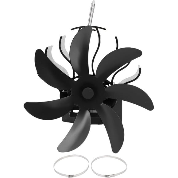 Heat Powered Fireplace Fan, Aluminum Alloy Non Electric Thermal Fan Stove Accessories for Wood Log Pellet Gas Burner