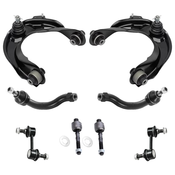 Detroit Axle - 8pc Front End Suspension Kit for Acura 2004 2005 2006 TL, 2 Upper Control Arms with Ball Joints 2 Stabilizer Sway Bars 4 Outer Inner Tie Rods Replacement