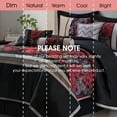 thumbnail image 3 of Lanco Printed Polyester 7 Piece Comforter Sets, Queen, Black, All Season Bedding Sets & Collections, 3 of 7