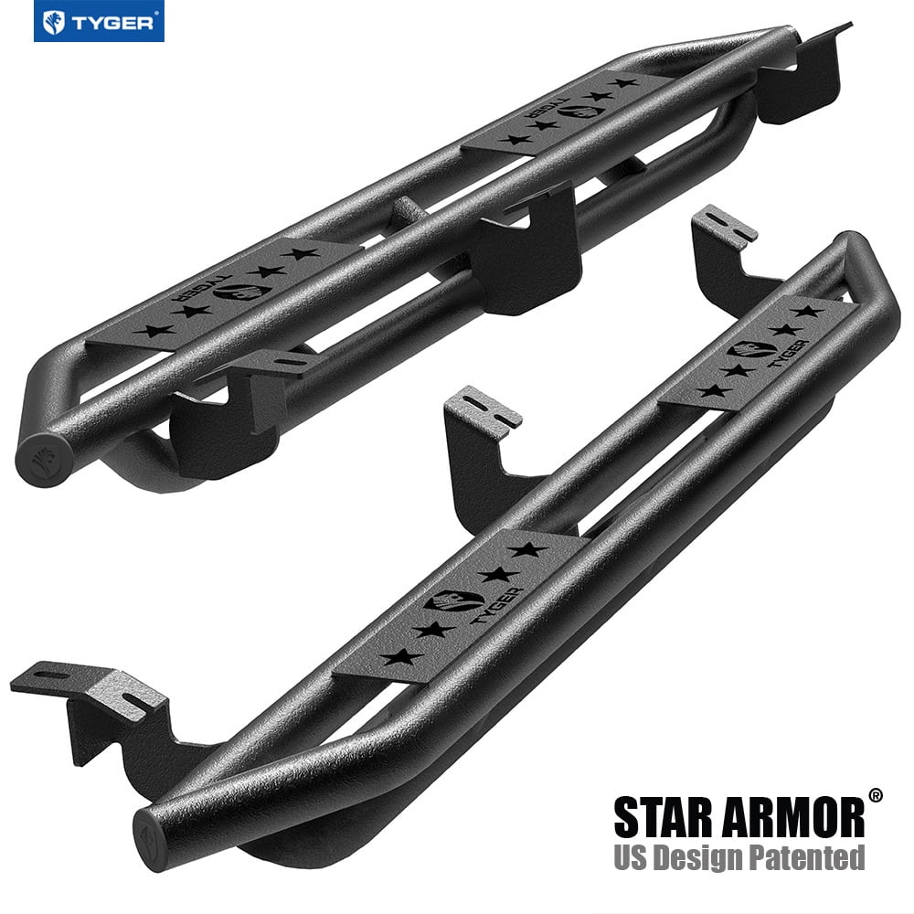 Nerf Bars Tyger Auto TG-LD2T60048 Tyger Lander Drop Step Running Boards Compatible with 2005-2020 Toyota Tacoma Textured Black Double Cab Only