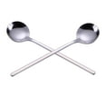 thumbnail image 4 of Cucharas redondas de acero inoxidable de 5 piezas Cucharas de café Cucharas de caldo para servicio de alimentos (Plata), 4 of 5