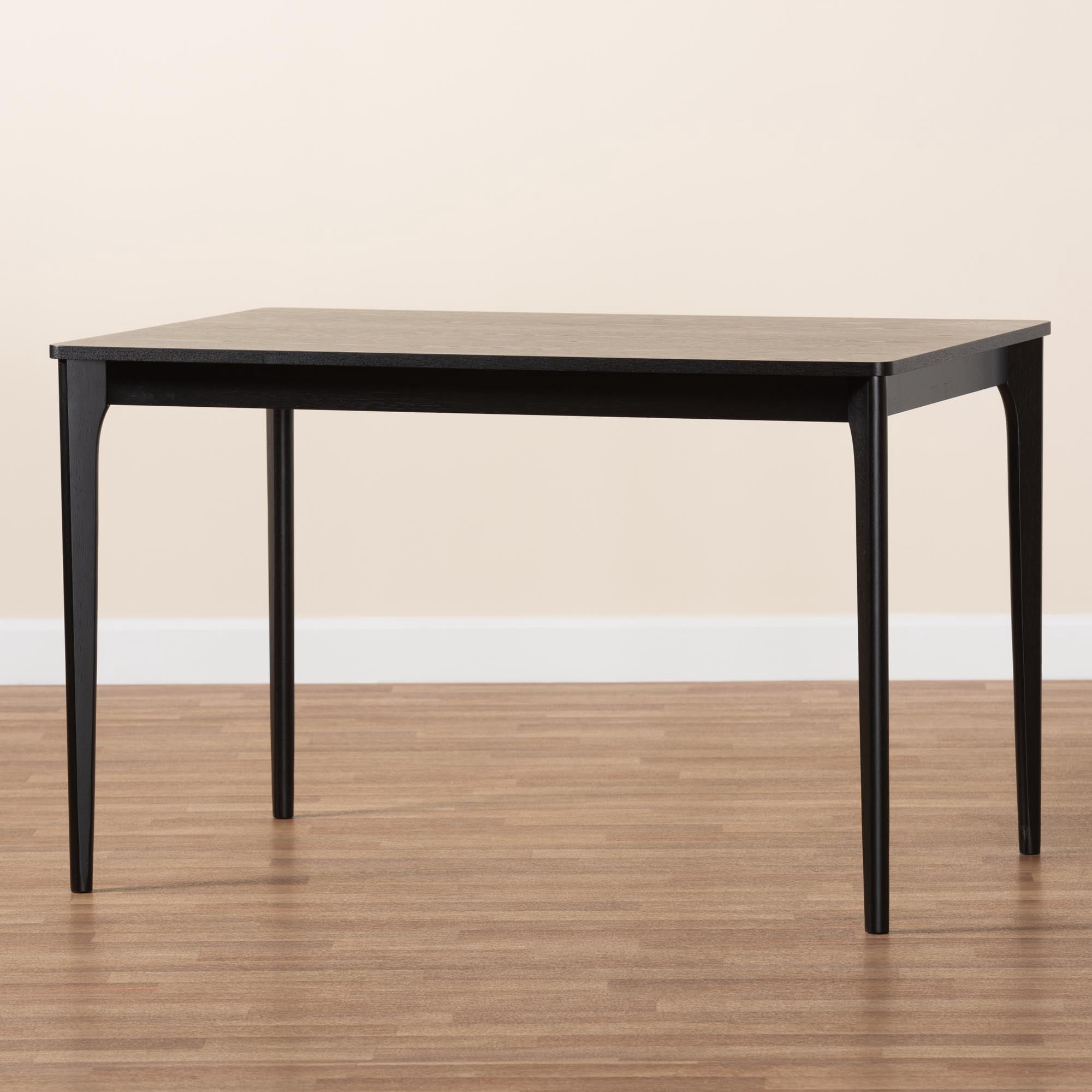 Baxton Studio Sherwin Mid-Century Modern Black Finished Wood Dining Table