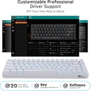 Royal Kludge RK68 White Wireless Swappable Keyboard Brown Switch USB22_WBRI