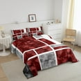 thumbnail image 3 of Erosebridal Abstract Sqare Bedding Twin Comforter Set,Gradient Rectangle Down Comforter,Geometric Plaid Bedding Sets Twin With Comforter,Ultra Soft Buffalo Bedroom Decoration,Reversible,2-Piece, 3 of 8