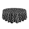thumbnail image 5 of Black Dog Paw Footprint Bone Round Tablecloth 60"x60",Wrinkle Wipeable Table Cloth for Kitchen Dining Room Picnic Patio Party, 5 of 6