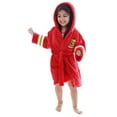 thumbnail image 4 of Girls Bathrobe Heroes Fireman Soft Hooded Fleece Terry Robe,Red,L(7-9 Years), 4 of 4