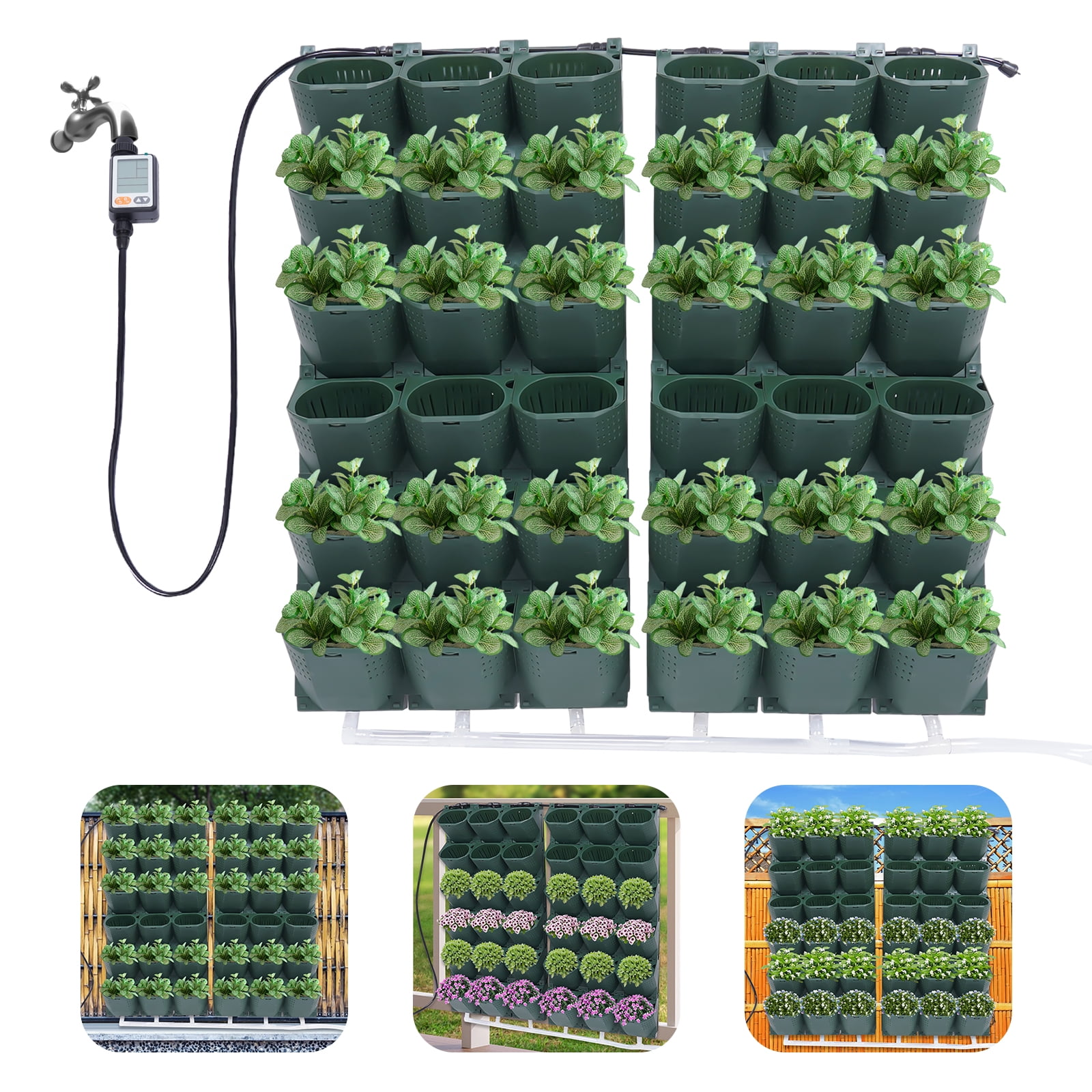 36 Pot Wall Flower Pot Vertical Wall Hanging Garden Planter Self-Watering System Flowers Pots Garden Growing System. Indoor Vegetable Planter Pot