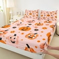 thumbnail image 3 of Feelyou Halloween Festival Bed Sheets, Funny Orange Pumpkin King Sheets, Trick or Treat Sheet Set, Ultra Soft Home Decor,4 Pieces, 3 of 7