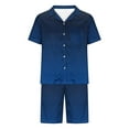thumbnail image 4 of GERsome Men's 2 Piece Pajamas Sets Short Sleeve Button Down Sleepwear and Shorts Soft Loungewear Sets with Pockets S-2XL, 4 of 5