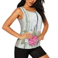thumbnail image 2 of Gaeub Vintage Wood with Floral Women's Workout Tank Tops Lightweight Sleeveless Shirts for Women for Athletic Running Tennis Yoga - Small, 2 of 9