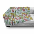 thumbnail image 3 of Flip Flop Soft Flannel Fleece Throw Blanket, Slippers with Hibiscus Flowers Palm Tree Leaves and Polka Dot Pattern, Cozy Plush for Indoor and Outdoor Use, 50" x 70", Multicolor, by Ambesonne, 3 of 6