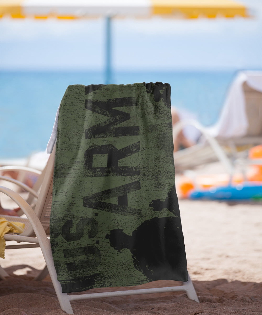 Army Beach Towel, 30"x60", Strong Beach Towel